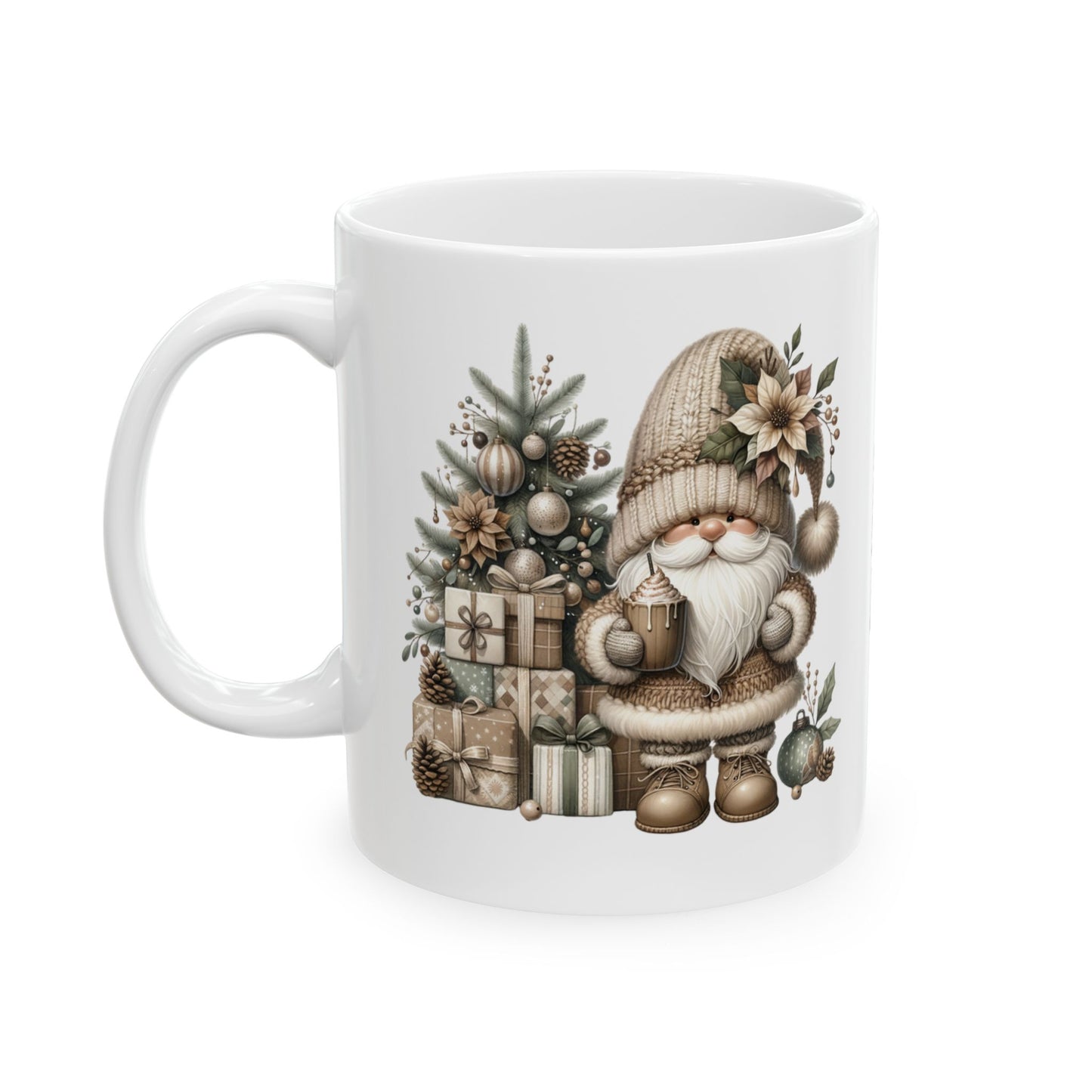 "Elf-Made Warmth | Earthy Santa Mug for Cozy Sips & Christmas Cheer"