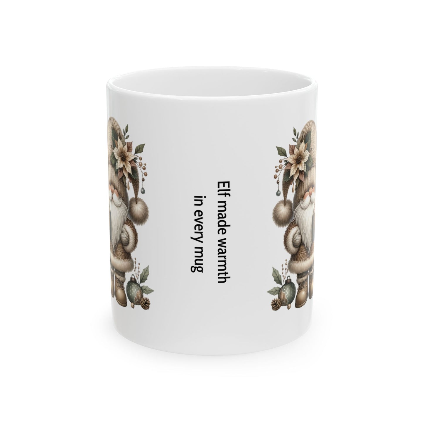 "Elf-Made Warmth | Earthy Santa Mug for Cozy Sips & Christmas Cheer"